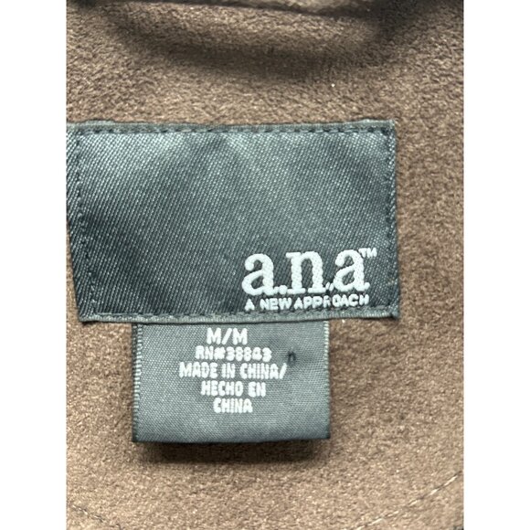 a.n.a. Coat Womens Medium Brown Faux Fur Button Front - Picture 4 of 10
